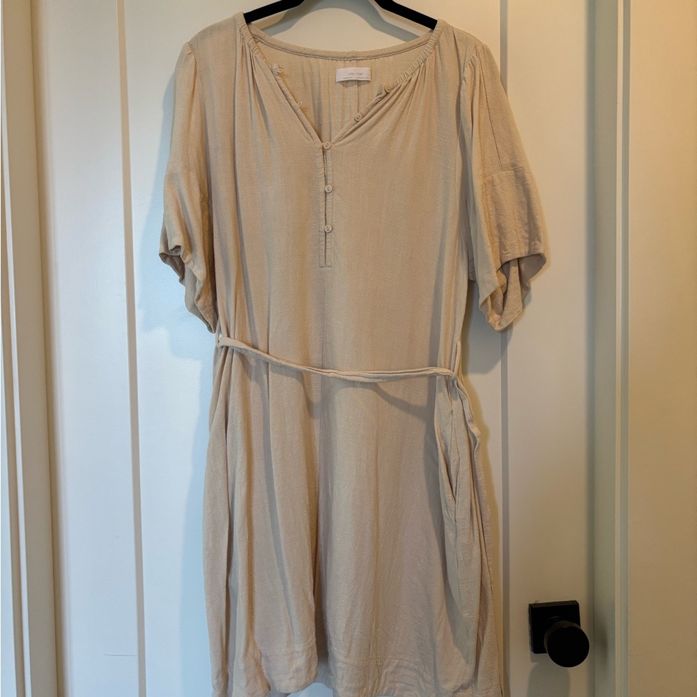 OAK + FORT Short Sleeve Dress with Belt